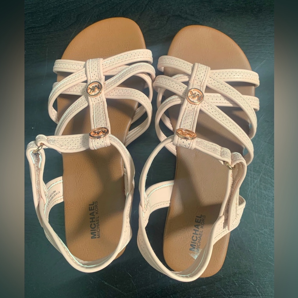 Michael Kors Blush Pink Flat Strapoy Sandals-  size 5